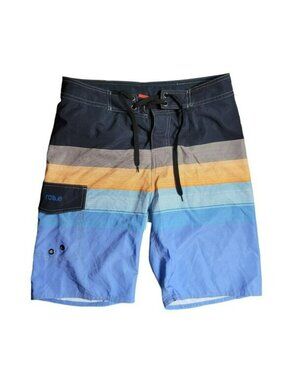 Nonwe Swim‎ Trunks Shorts Suit Mens Size 30 Adjustable Waist Tie Closure Blue